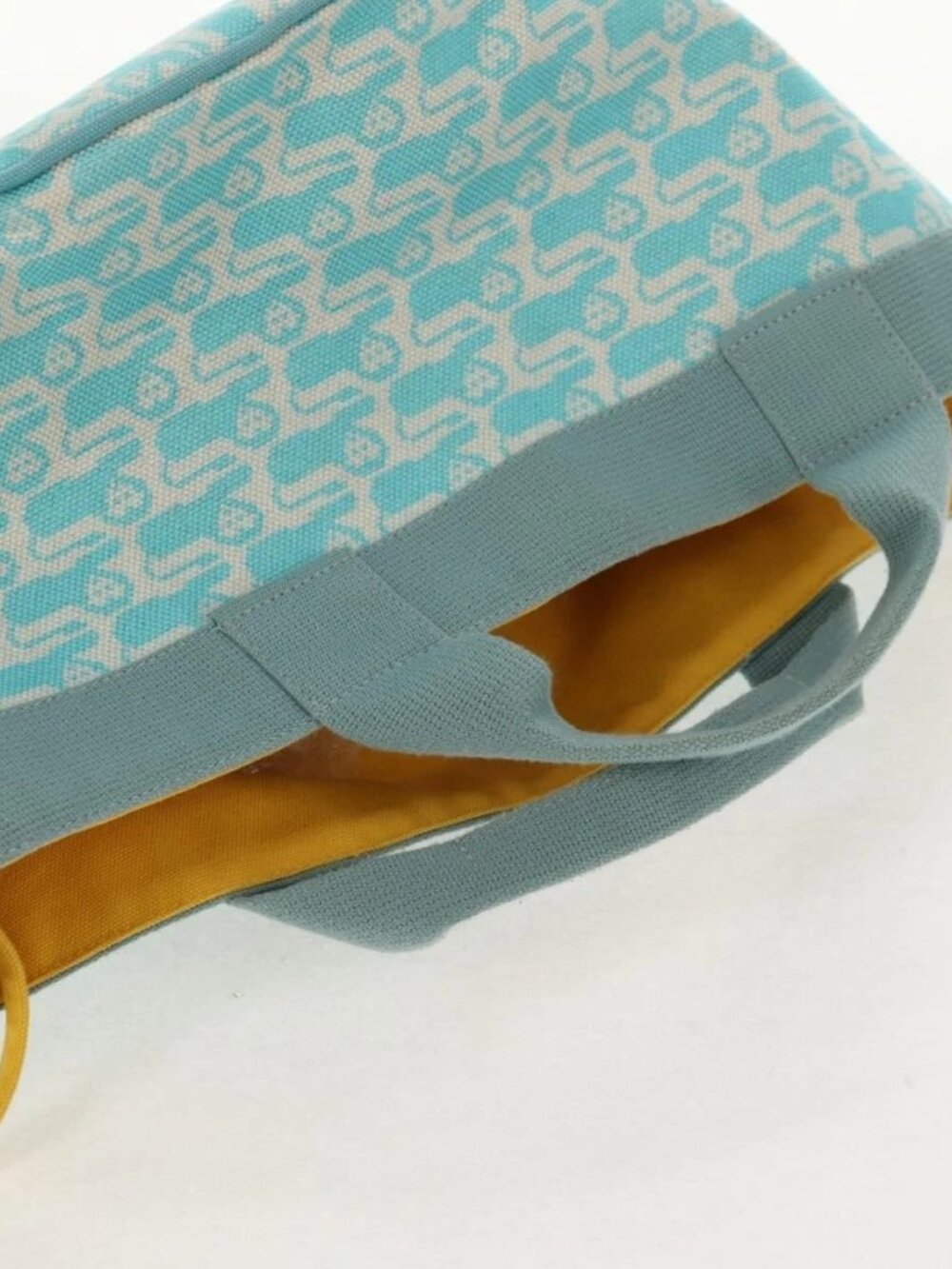 HERMES Animo Pixel GM Hand Bag Canvas Light Blue Silver Auth 158904V - Picture 6 of 15
